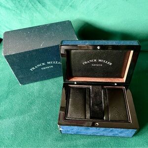 FRANCK MULLER Luminous Blue Wooden Watch Box + Outer Box 7x5.3.5 inches